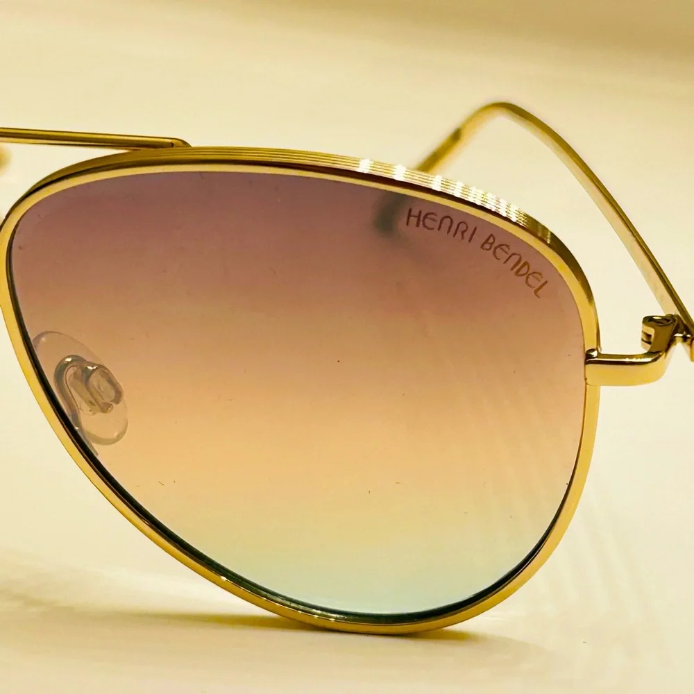 🔥EXTREMELY🔥 RARE Henri Bendel Brynn Gradient Aviator Sunglasses - Picture 8 of 14